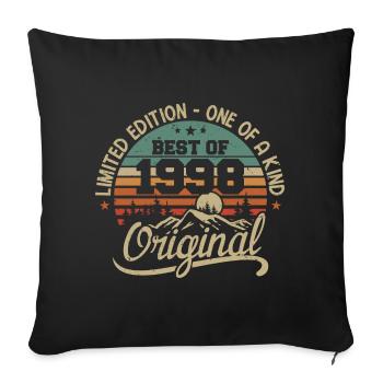 Vintage 1998 Légende - Rétro Cadeau D’anniversaire - Housse de coussin décorative 45 x 45 cm - noir - Devant