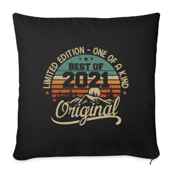 Vintage 2021 Légende - Rétro Cadeau D’anniversaire - Housse de coussin décorative 45 x 45 cm - noir - Devant
