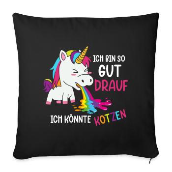 I'm in such a good mood I could puke - Sofa pillowcase 17,3'' x 17,3'' (45 x 45 cm) - black - Front
