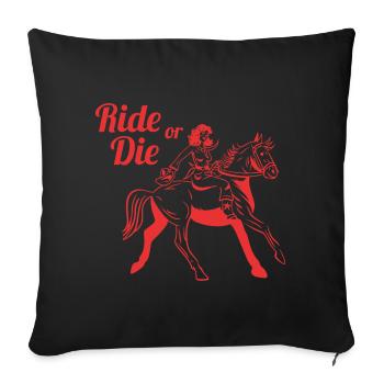 "Ride or Die" / best friends or partner shirt - Sofa pillowcase 17,3'' x 17,3'' (45 x 45 cm) - black - Front