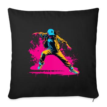 90s Breakdancer - Sofa pillowcase 17,3'' x 17,3'' (45 x 45 cm) - black - Front