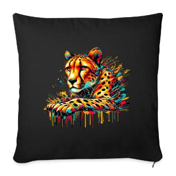 Cheetah - Sofa pillowcase 17,3'' x 17,3'' (45 x 45 cm) - black - Front