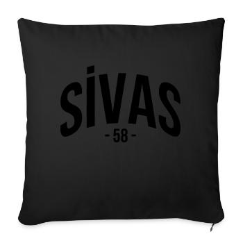 Sivas 58 Turquie Turquie Cadeau Vacances TR Türk - Housse de coussin décorative 45 x 45 cm - noir - Devant