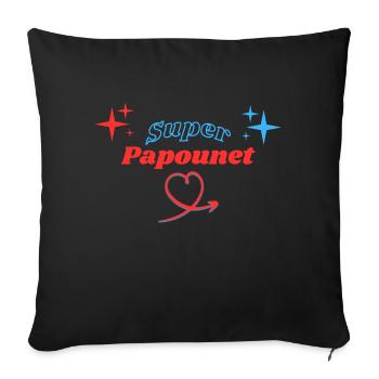 Super Papounet - Sofakissenbezug 45 x 45 cm - Schwarz - Vorne