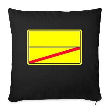 signe de nom de lieu - Housse de coussin décorative 45 x 45 cm - noir - Devant