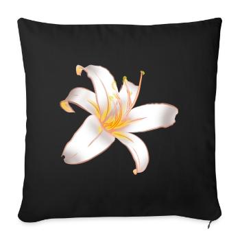 WHITE LILYLILY Magic White Lily - Sofa pillowcase 17,3'' x 17,3'' (45 x 45 cm) - black - Front