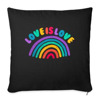 L’amour est tout - Housse de coussin décorative 45 x 45 cm - noir - Devant