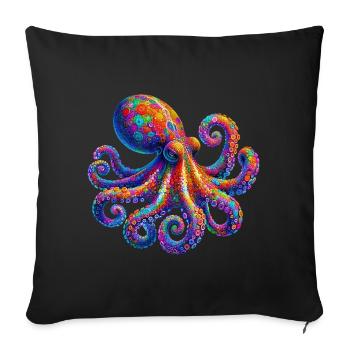 Pieuvre - Housse de coussin décorative 45 x 45 cm - noir - Devant