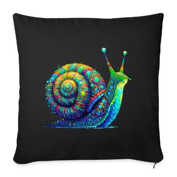 Escargot - Housse de coussin décorative 45 x 45 cm - noir - Devant