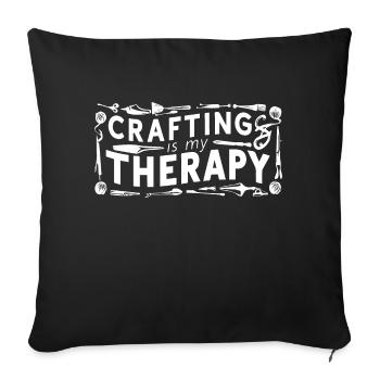L’artisanat est ma thérapie - Housse de coussin décorative 45 x 45 cm - noir - Devant