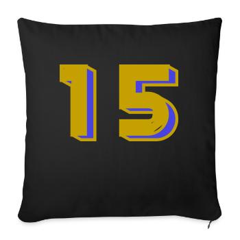 15. 15 YEARS. 15th ANNIVERSARY. 15 YEAR ANNIVERSARY. - Sofa pillowcase 17,3'' x 17,3'' (45 x 45 cm) - black - Front