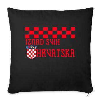 Croatia hrvatska croatia hrv hr zagreb split flag - Sofa pillowcase 17,3'' x 17,3'' (45 x 45 cm) - black - Front