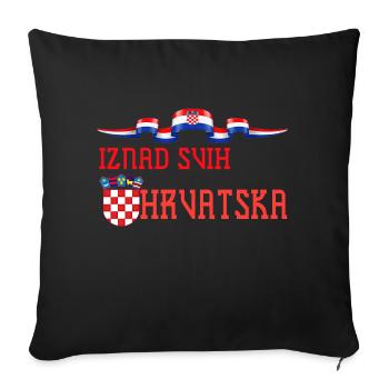 Croatia hrvatska croatia hrv hr zagreb split flag - Sofa pillowcase 17,3'' x 17,3'' (45 x 45 cm) - black - Front