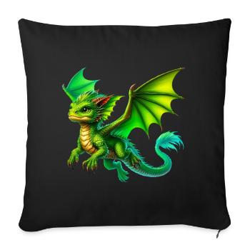 Dragon - Sofa pillowcase 17,3'' x 17,3'' (45 x 45 cm) - black - Front