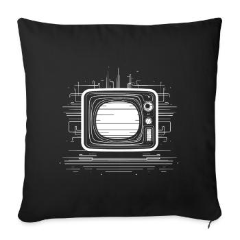 Oldschool TV Sketch - Sofa pillowcase 17,3'' x 17,3'' (45 x 45 cm) - black - Front
