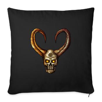 Devil Skull 4 - Sofa pillowcase 17,3'' x 17,3'' (45 x 45 cm) - black - Front
