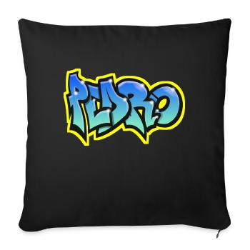 PEDRO GRAFFITI NAME PRINT Pedro First Name - Sofa pillowcase 17,3'' x 17,3'' (45 x 45 cm) - black - Front