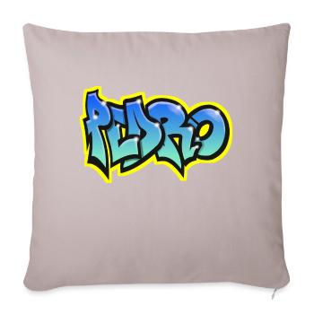 PEDRO GRAFFITI NAME PRINT Pedro First Name - Sofa pillowcase 17,3'' x 17,3'' (45 x 45 cm) - light taupe - Front