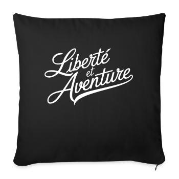 Liberté et aventure - Housse de coussin décorative 45 x 45 cm - noir - Devant
