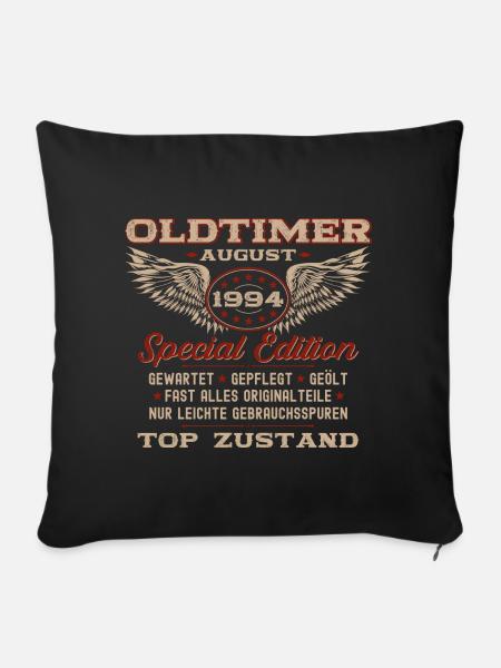 30. Geburtstag Oldtimer August 1994 Jahrgang - Sofakissenbezug 45 x 45 cm - Schwarz