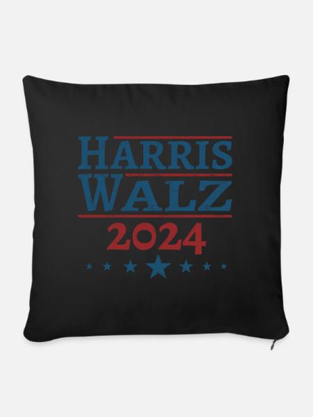 Harris Walz 2024 - Sofakissenbezug 45 x 45 cm - Schwarz
