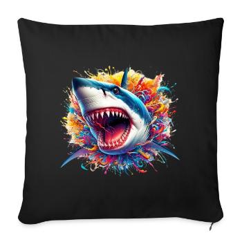 Shark - Sofa pillowcase 17,3'' x 17,3'' (45 x 45 cm) - black - Front