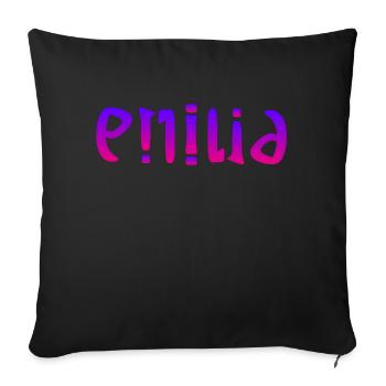Emilia - Sofa pillowcase 17,3'' x 17,3'' (45 x 45 cm) - black - Front