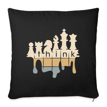 Chess retro graffiti think chess pieces icon - Sofa pillowcase 17,3'' x 17,3'' (45 x 45 cm) - black - Front