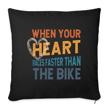 Dirt Biker Riding Your Heart Races Faster - Sofakissenbezug 45 x 45 cm - Schwarz - Vorne