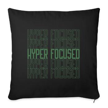 Hyperfocused in green - Sofa pillowcase 17,3'' x 17,3'' (45 x 45 cm) - black - Front
