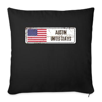 Austin United States Flag - Sofa pillowcase 17,3'' x 17,3'' (45 x 45 cm) - black - Front