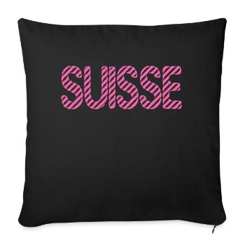 SCHWEIZ. LAND. GENF. HUMOR. FLAGGE. GENF - Sofakissenbezug 45 x 45 cm - Schwarz - Vorne