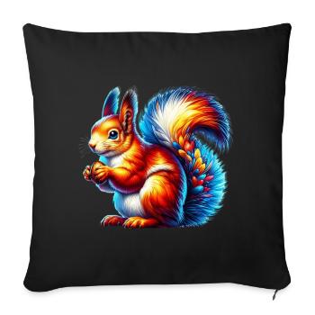 Squirrel - Sofa pillowcase 17,3'' x 17,3'' (45 x 45 cm) - black - Front