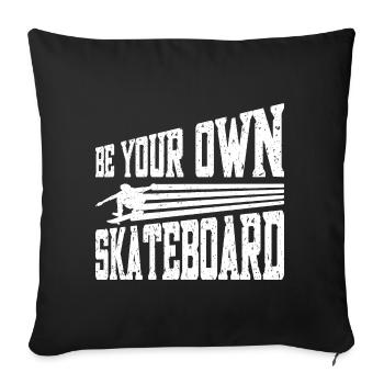Skateboard Art Pour Garçons Filles Hommes Skateboard Cadeaux - Housse de coussin décorative 45 x 45 cm - noir - Devant