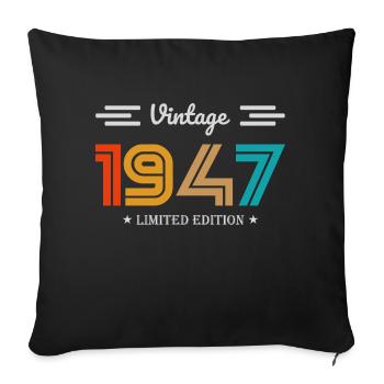 1947 - Année 1947 - Année 1947 - Housse de coussin décorative 45 x 45 cm - noir - Devant