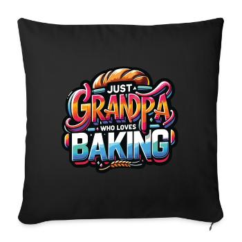 Grandpa is a baker, our grandpa likes to bake - Sofa pillowcase 17,3'' x 17,3'' (45 x 45 cm) - black - Front