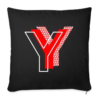 Letter Y - Sofa pillowcase 17,3'' x 17,3'' (45 x 45 cm) - black - Front