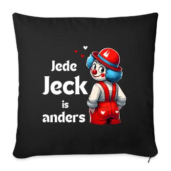 Carnival Cologne Alaaf Clown Kölsch Rut Wiess Funny - Sofa pillowcase 17,3'' x 17,3'' (45 x 45 cm) - black - Front