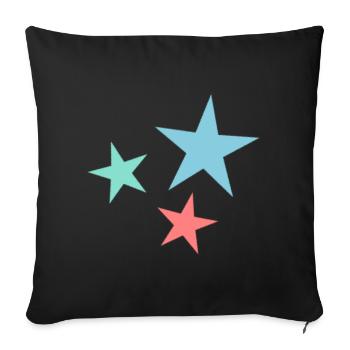ETOILE. NOËL. JOYEUX NOËL. MERRY CHRISTMAS - Housse de coussin décorative 45 x 45 cm - noir - Devant