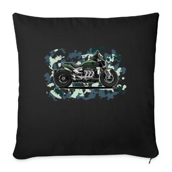 Cruiser // Custom // Motorcycle - Sofa pillowcase 17,3'' x 17,3'' (45 x 45 cm) - black - Front