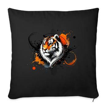 Colorful Watercolor Tiger - Sofa pillowcase 17,3'' x 17,3'' (45 x 45 cm) - black - Front