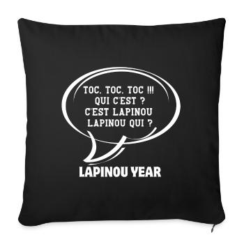 Happy New Year, 2025, Happy Holidays - Sofa pillowcase 17,3'' x 17,3'' (45 x 45 cm) - black - Front