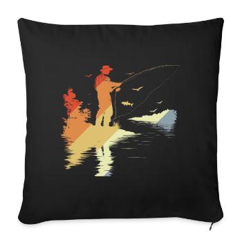 Fischer Retro Style - Sofa pillowcase 17,3'' x 17,3'' (45 x 45 cm) - black - Front