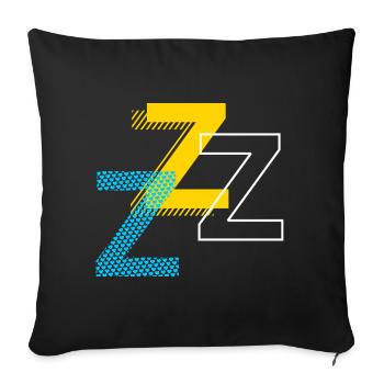 Alphabet Letter Z - Sofa pillowcase 17,3'' x 17,3'' (45 x 45 cm) - black - Front