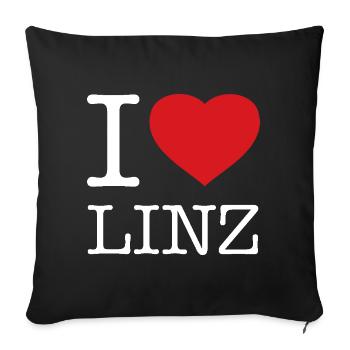 I LOVE LINZ - Sofa pillowcase 17,3'' x 17,3'' (45 x 45 cm) - black - Front
