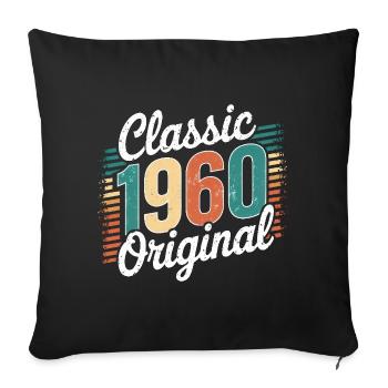 Classique 1960 Original - 65e anniversaire - Housse de coussin décorative 45 x 45 cm - noir - Devant