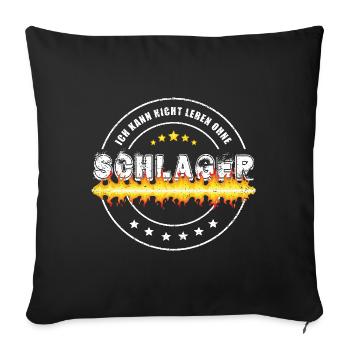 Je ne peux pas vivre sans Schlager - Housse de coussin décorative 45 x 45 cm - noir - Devant