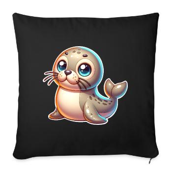 Sceau d’étanchéité - Housse de coussin décorative 45 x 45 cm - noir - Devant