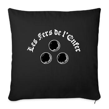 Les Fers de l'Enfer / The Irons of Hell - Pétanque - Sofa pillowcase 17,3'' x 17,3'' (45 x 45 cm) - black - Front