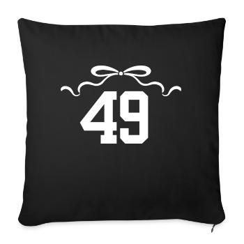 Nummer 49 Knoten - 49. Jahrestag - Sofakissenbezug 45 x 45 cm - Schwarz - Vorne